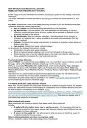 Update on New Weekly Food Waste Collections